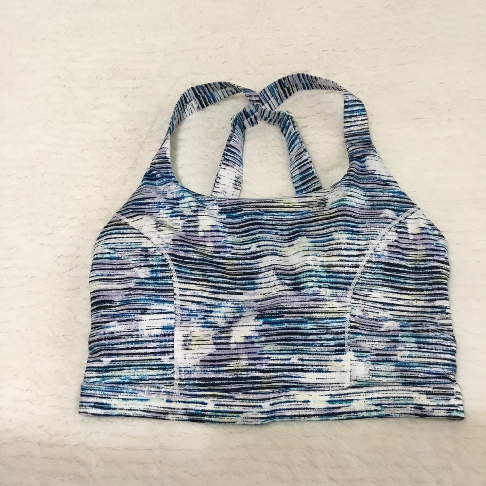 Lululemon Pure Practice Sports Bra Blurry Belle Multi Sea Mist size 6 - Picture 2 of 7